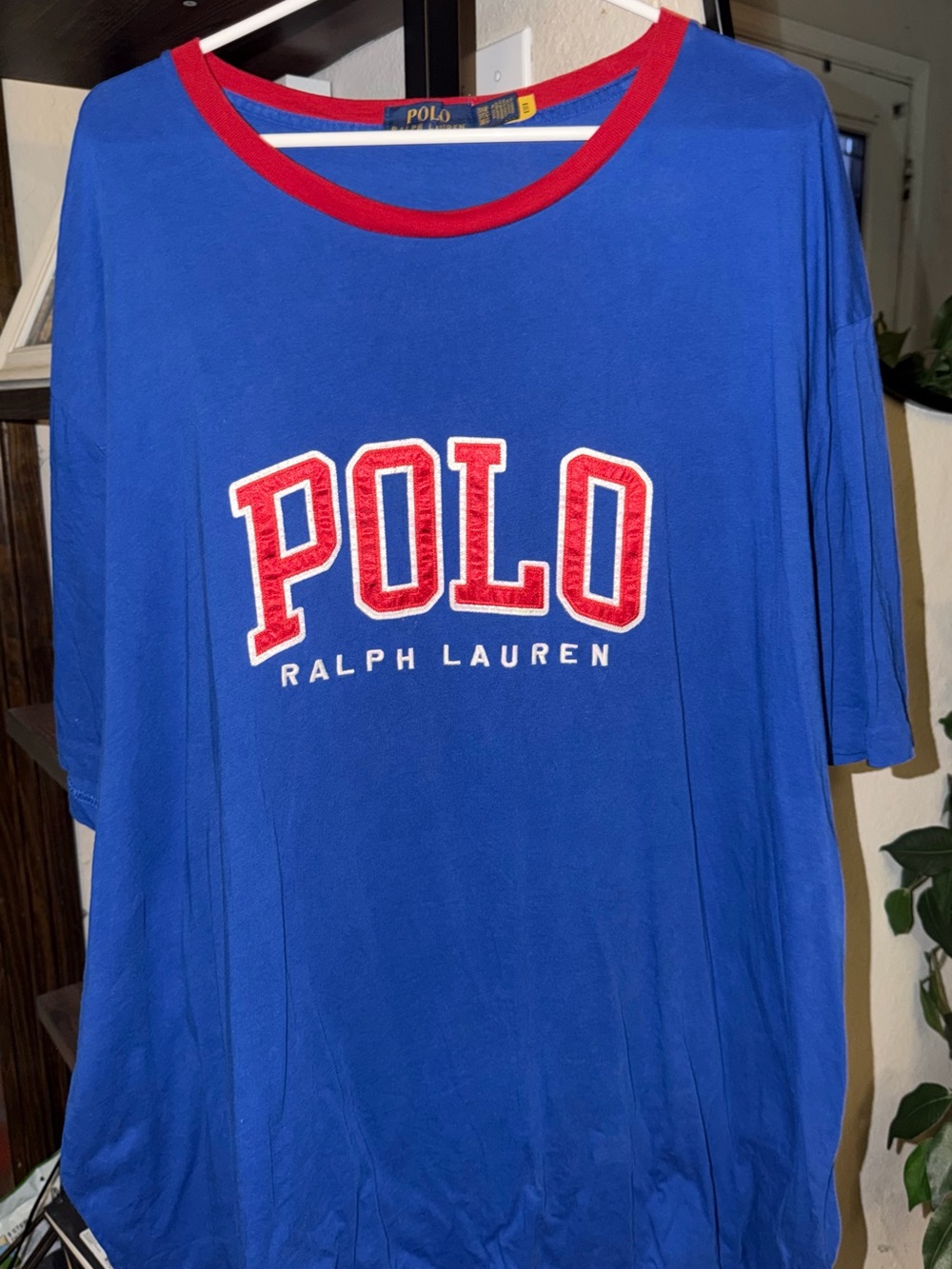 Ralph Lauren blue tee with red neckline and yellow label 3XL Big